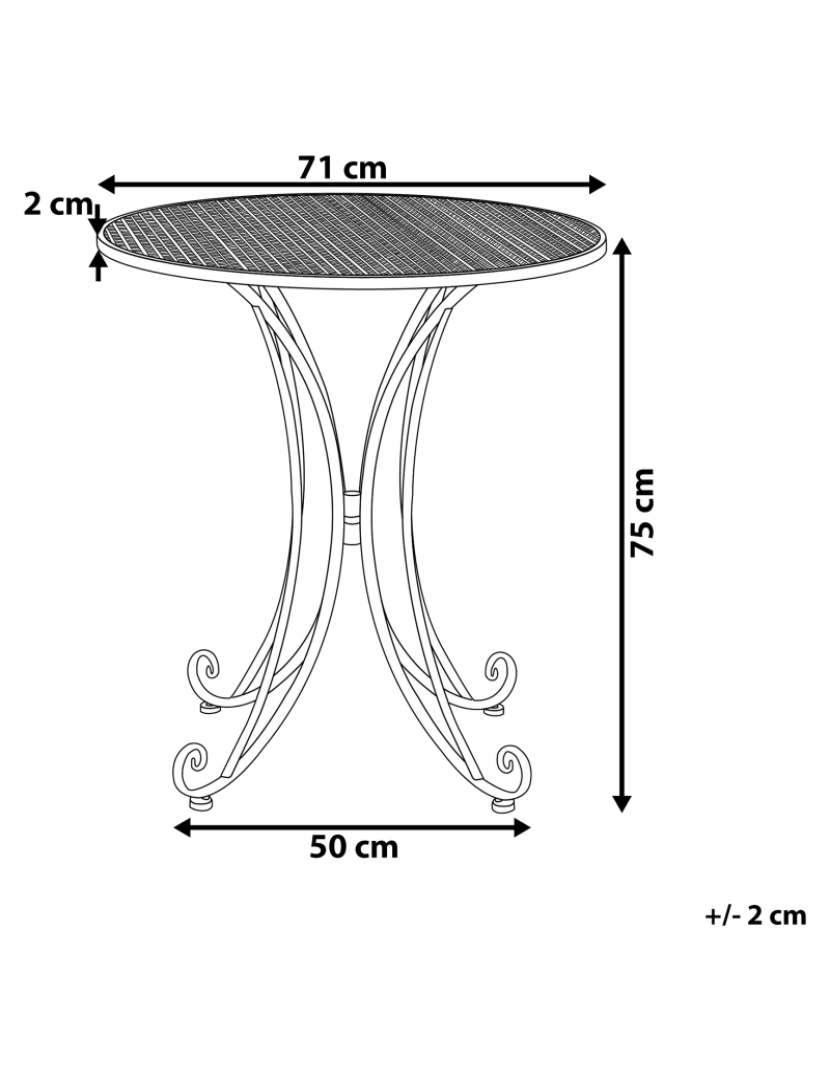 Beliani - Mesa de jardim Metal Cinzento CILENTO