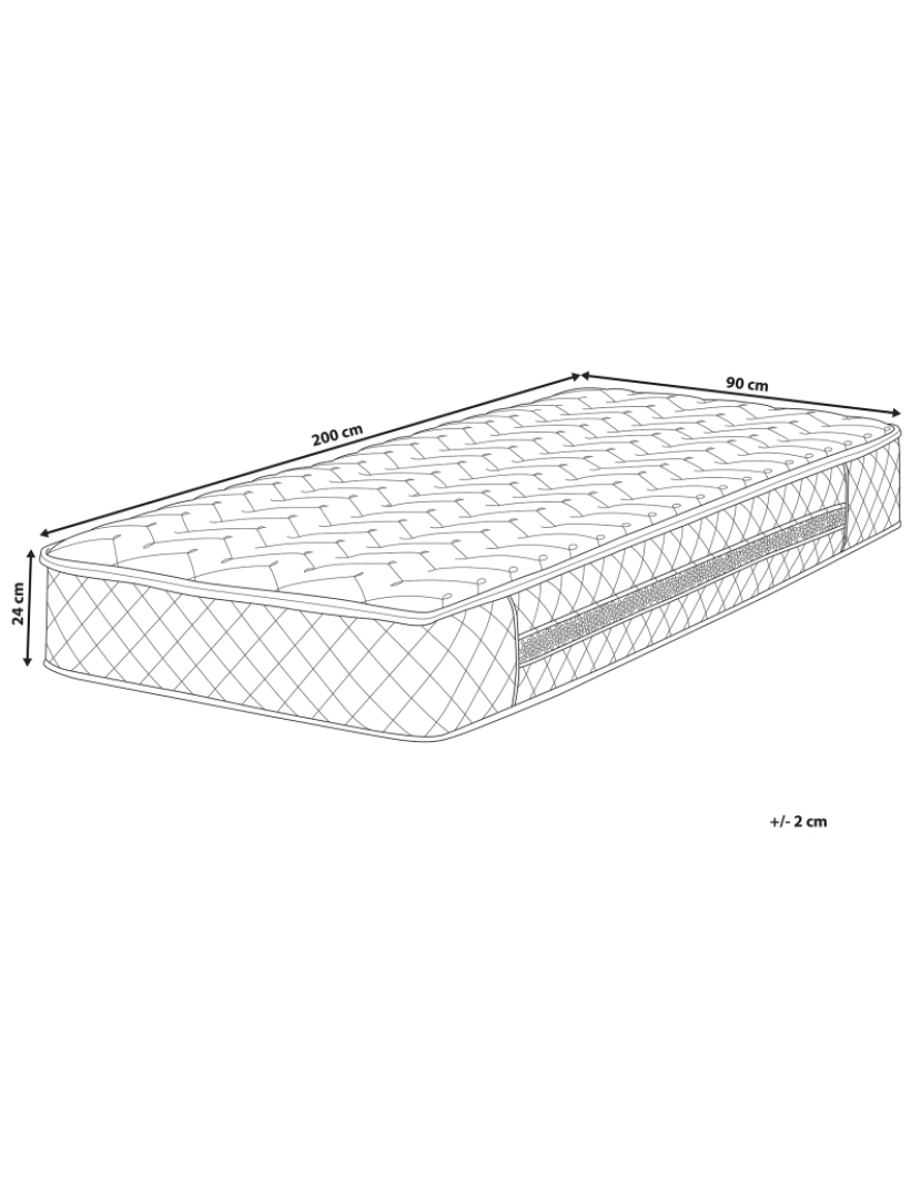 Beliani - Colchão de molas 90 x 200 cm Firme (H3) GLORY