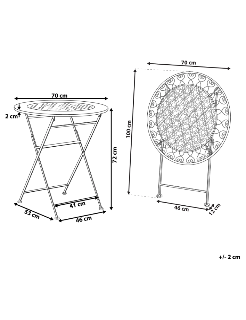 Beliani - Mesa de jardim Metal Creme TRIESTE