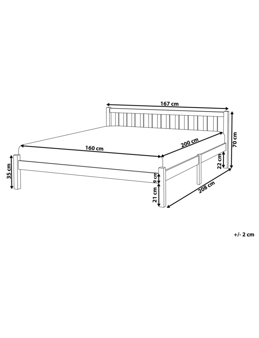 Beliani - Cama de casal em madeira azul marinho 160 x 200 cm FLORAC