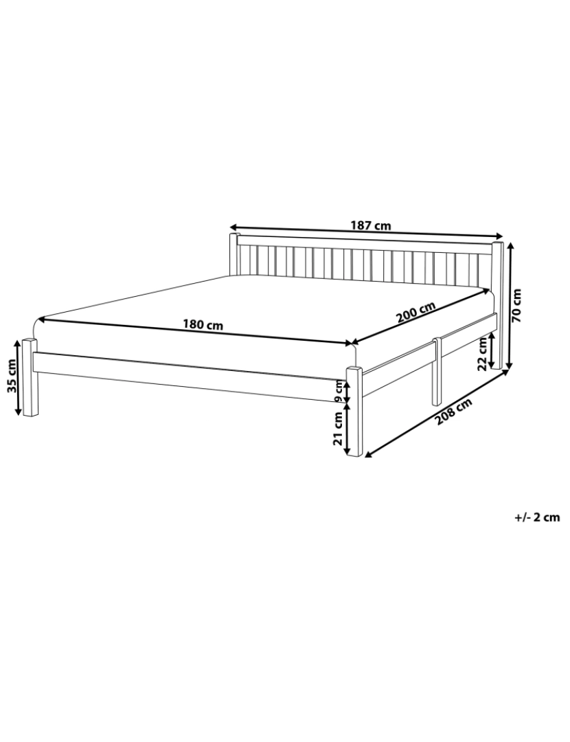 Beliani - Cama de casal em madeira azul marinho 180 x 200 cm FLORAC