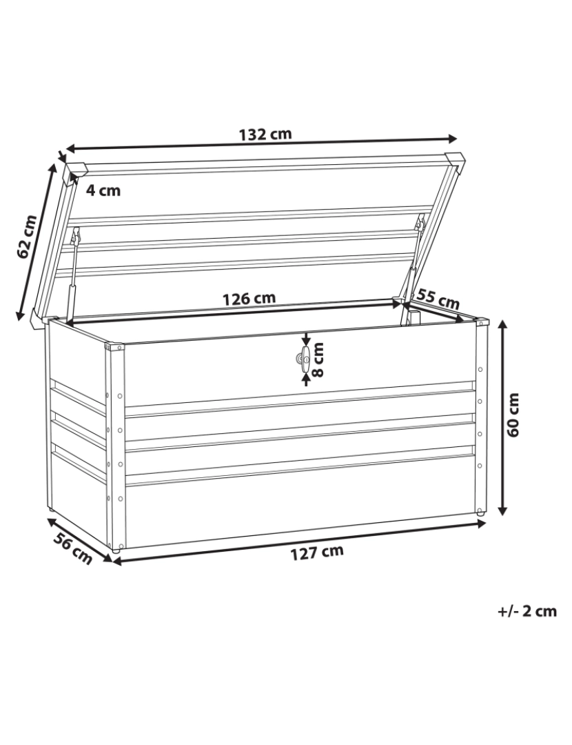 Beliani - Caixa de arrumação 132 x 62 cm Cinzento CEBROSA