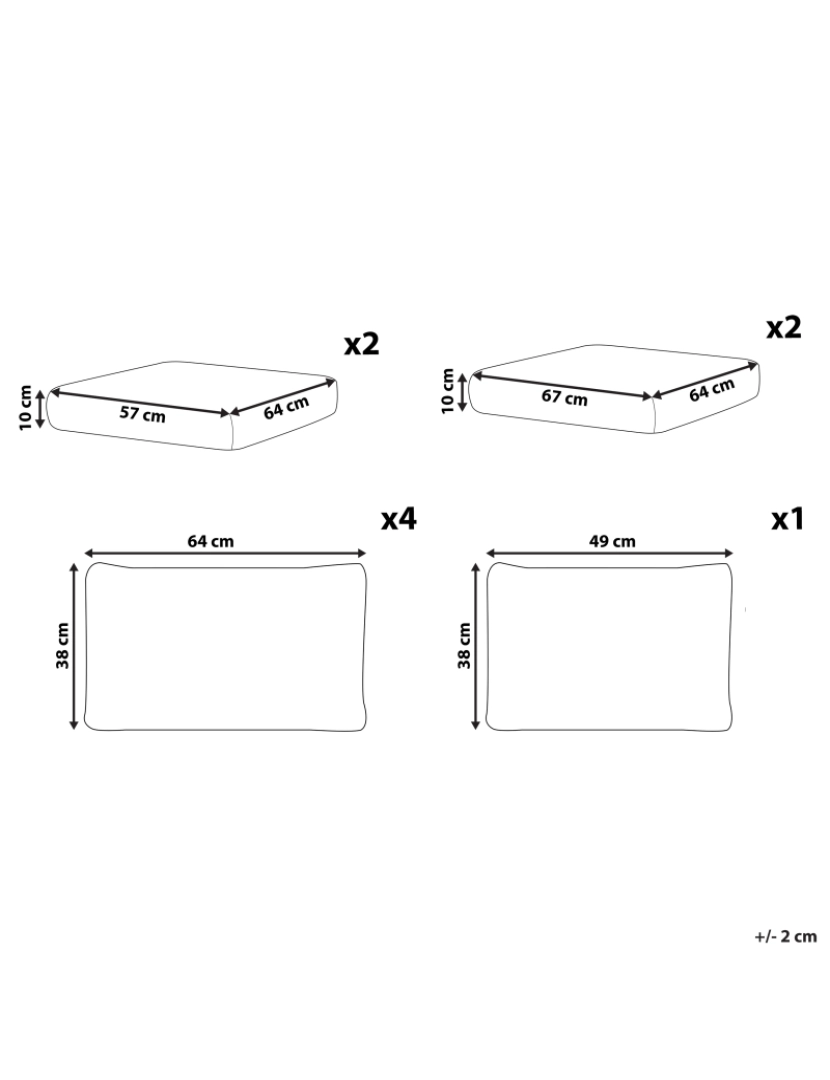 Beliani - Conjunto capas de almofada para exterior cinzento escuro AVOLA