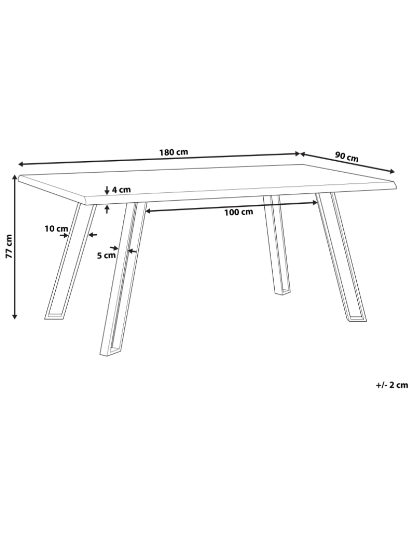 imagem de Mesa de jantar em castanho claro 180 x 90 cm GRAHAM1