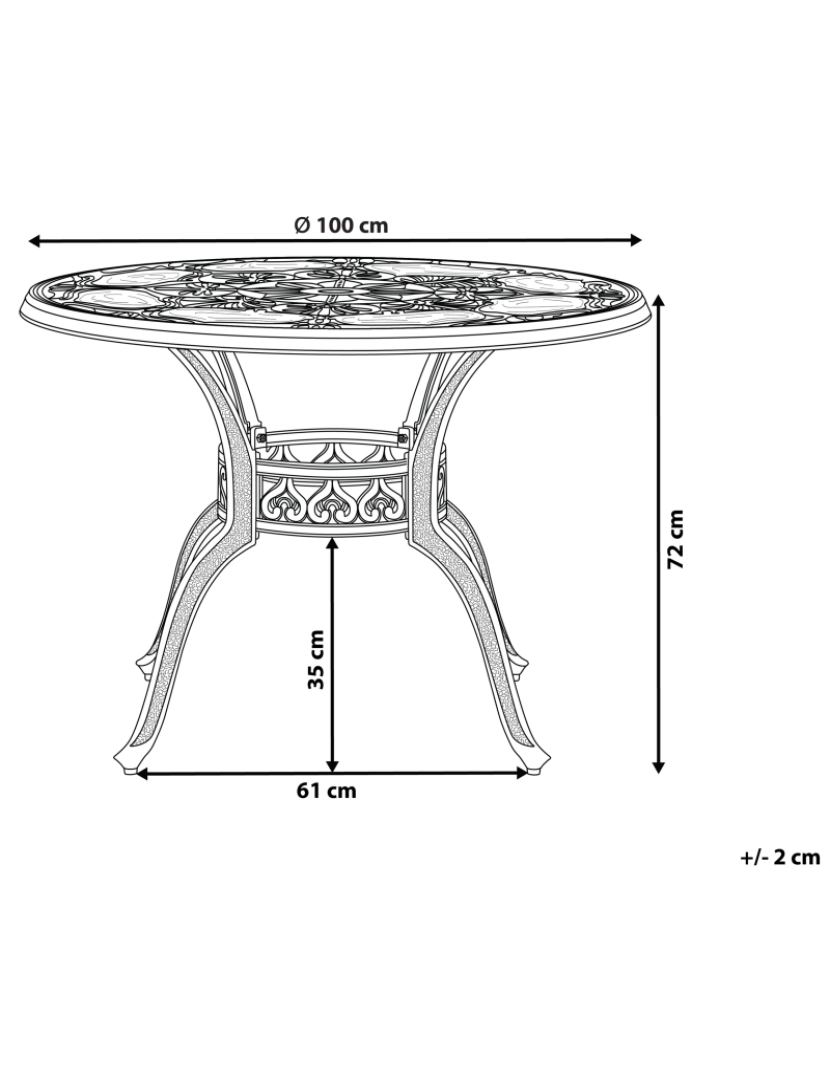 imagem de Mesa de jardim Metal Castanho escuro SAPRI1