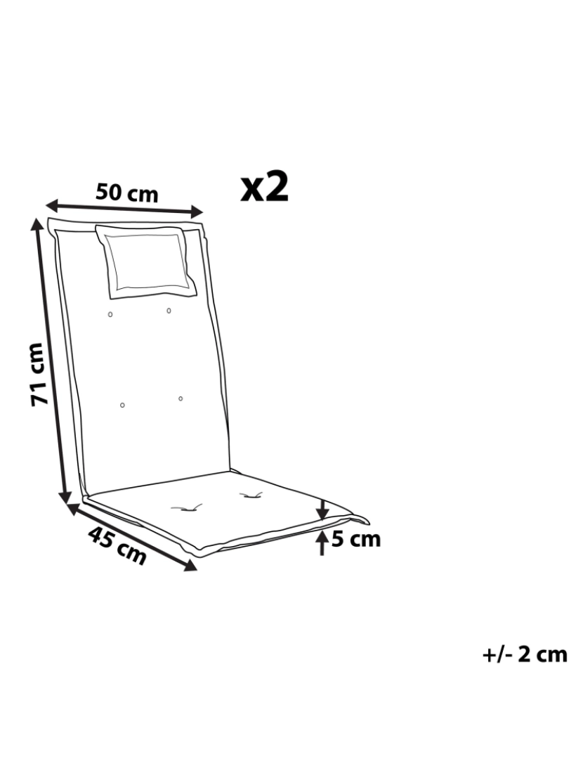 Beliani - Conjunto de 2 almofadas para cadeira de jardim em creme TOSCANA/JAVA