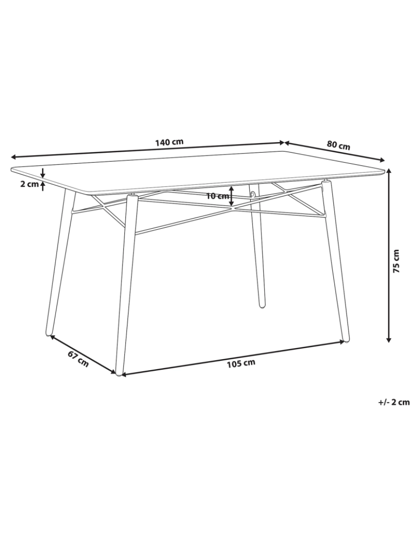 Beliani - Mesa de jantar preta 140 x 80 cm BIONDI