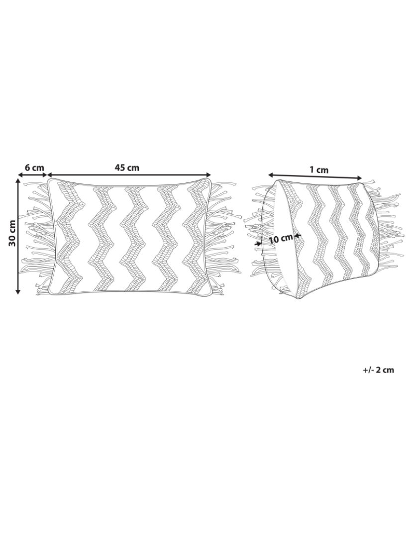 Beliani - Almofada decorativa Macramé Algodão Cinzento kirikkale 30 x 45 cm