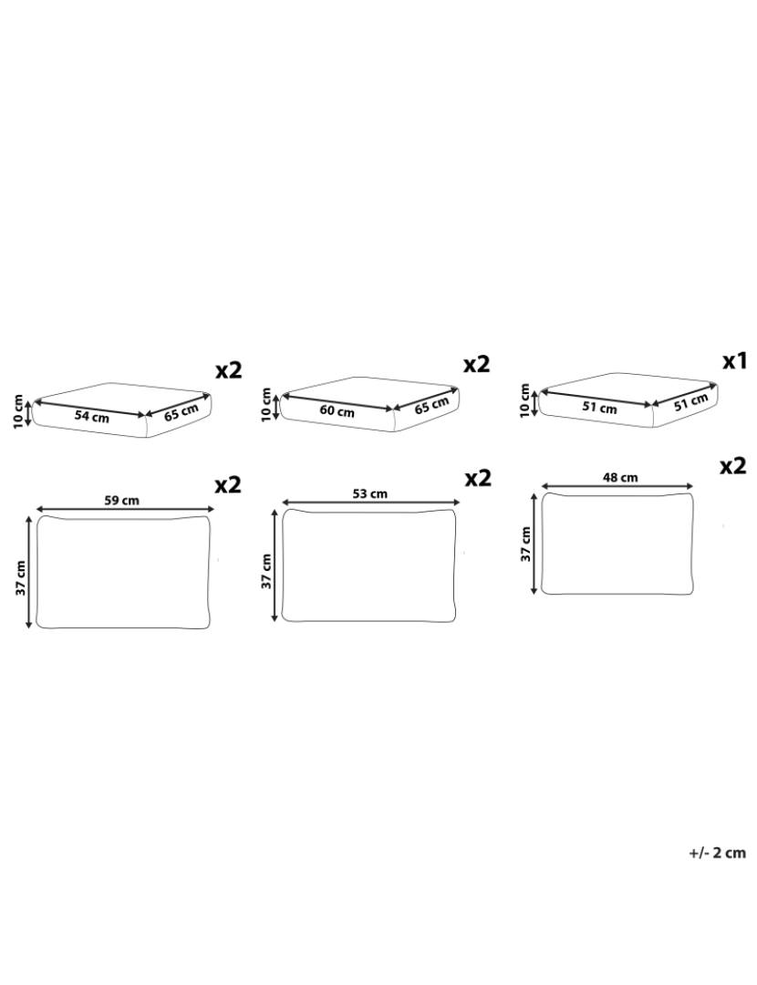 Beliani - Conjunto de capas de almofada cinzento MILANO