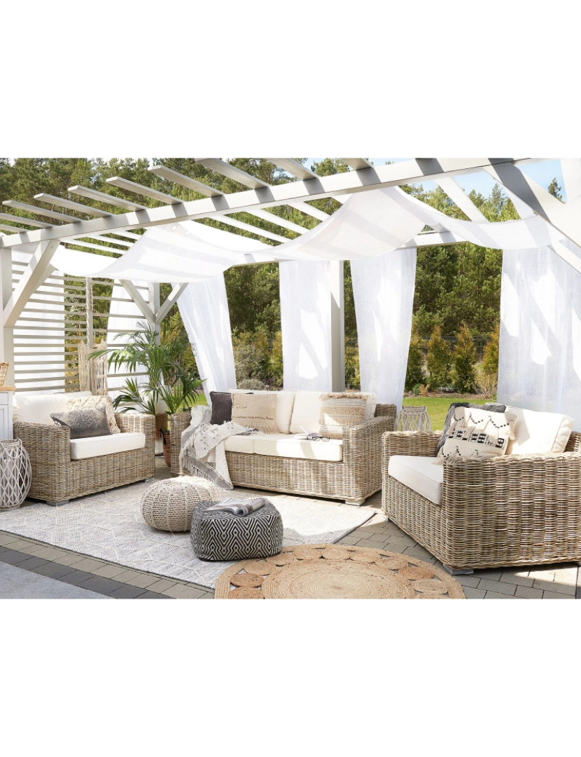 imagem de Conjunto lounge Rattan/vime Castanho claro ARDEA2