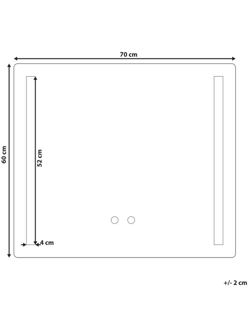 Beliani - Espelho de parede com iluminação LED 60 x 70 cm LIRAC