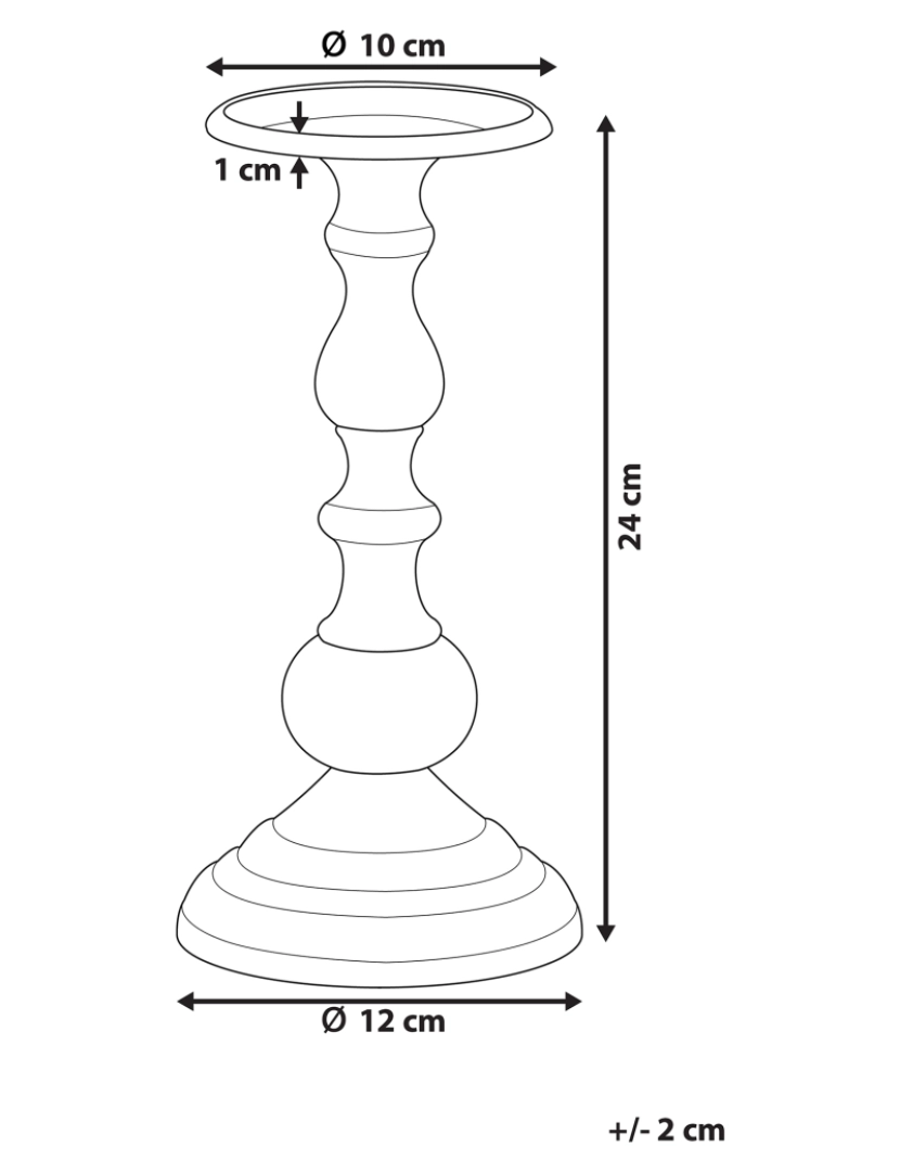 imagem de Castiçal em metal prateado 24 cm BUSAT1