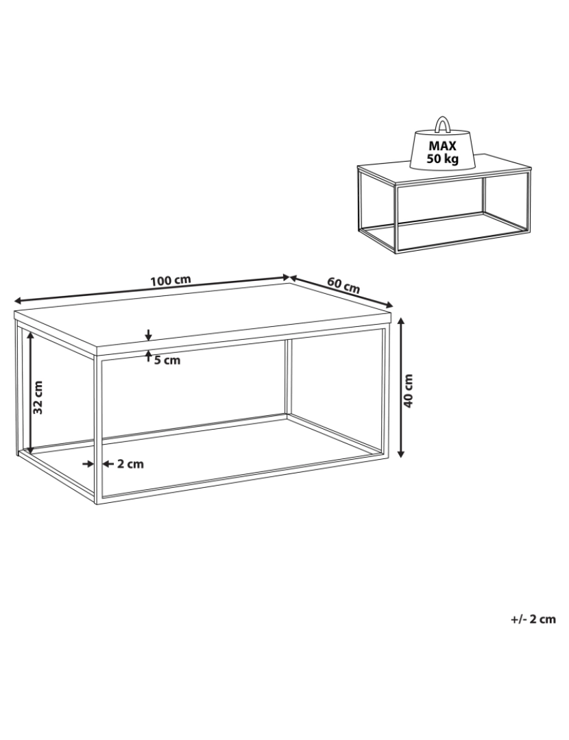 imagem de Mesa de centro com efeito de betão com preto DELANO1