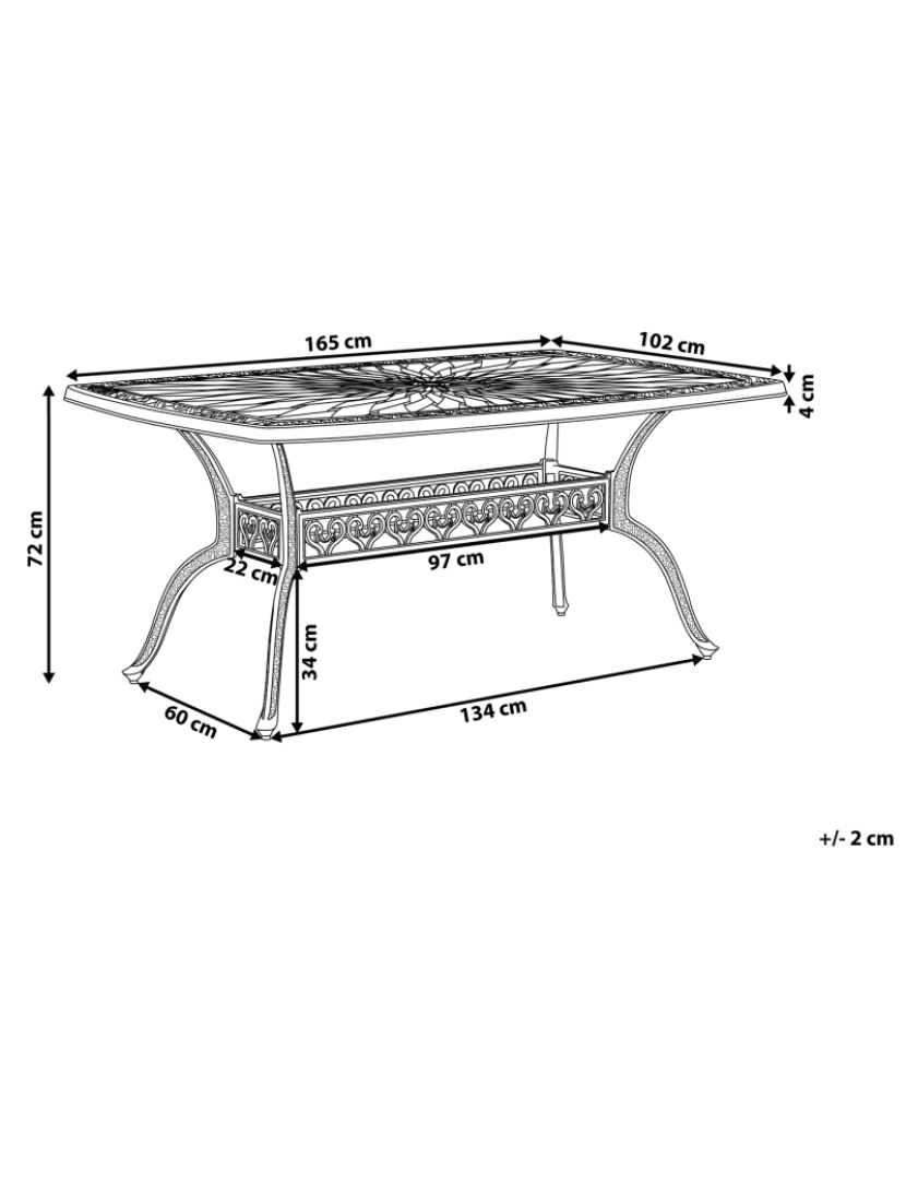 Beliani - Mesa de jardim 165 x 102 cm Derivado de madeira Castanho escuro LIZZANO