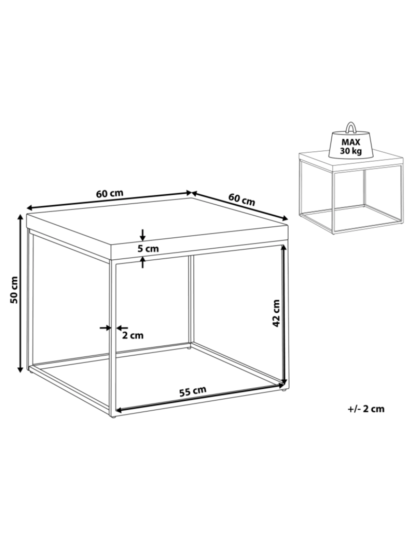 imagem de Mesa de apoio com efeito de betão com preto DELANO1