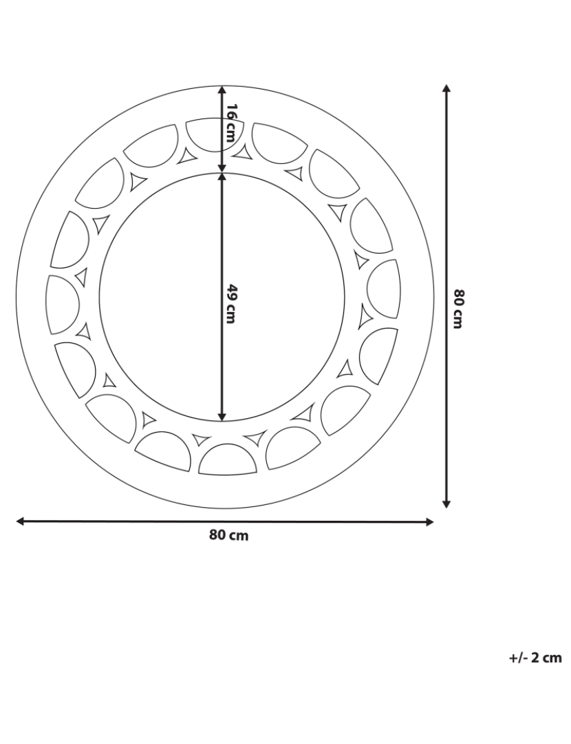 Beliani - Espelho 80 cm Prateado LOLIF