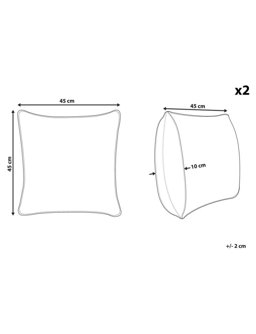 Beliani - Conjunto de 2 almofadas Castanho KARUR 45 x 45 cm