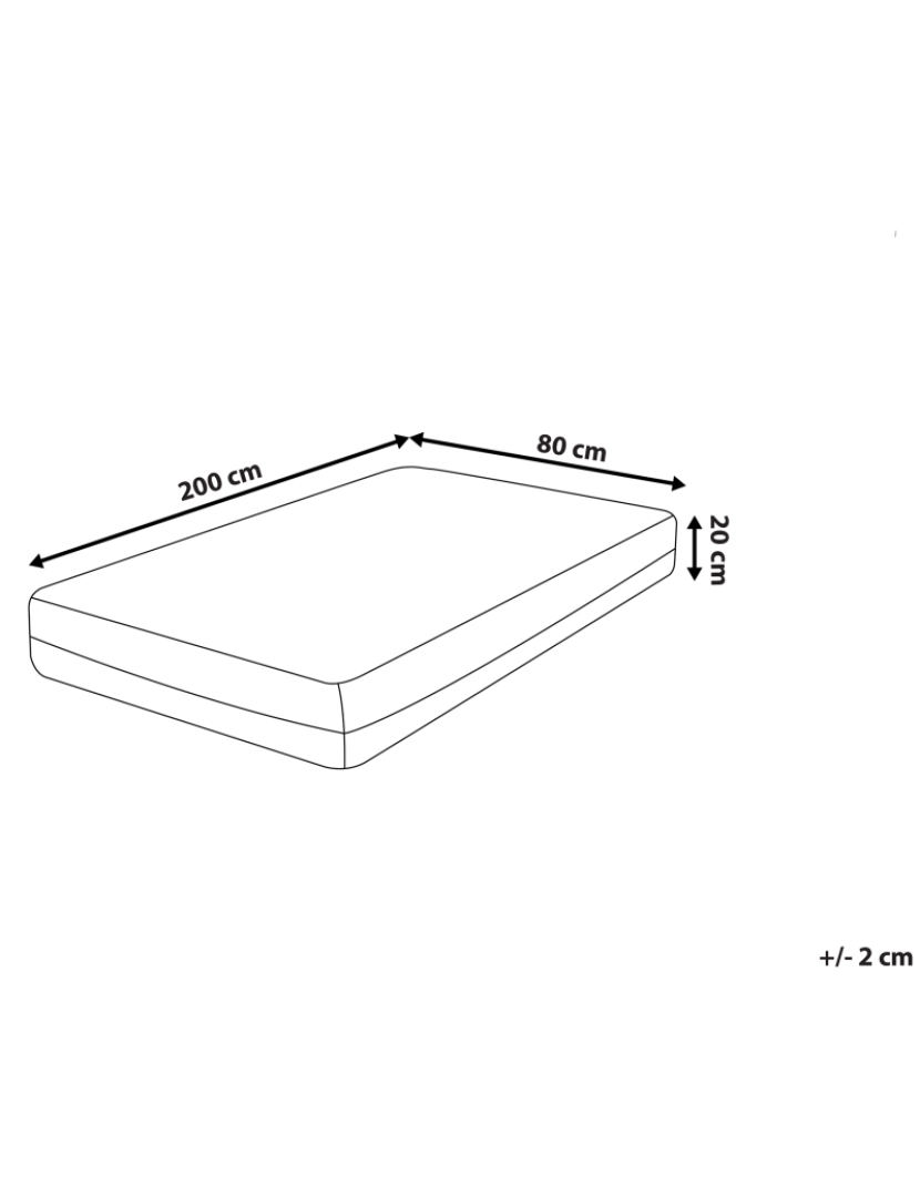 Beliani - Colchão de espuma com memória 80 x 200 cm Tamanhos Diversos