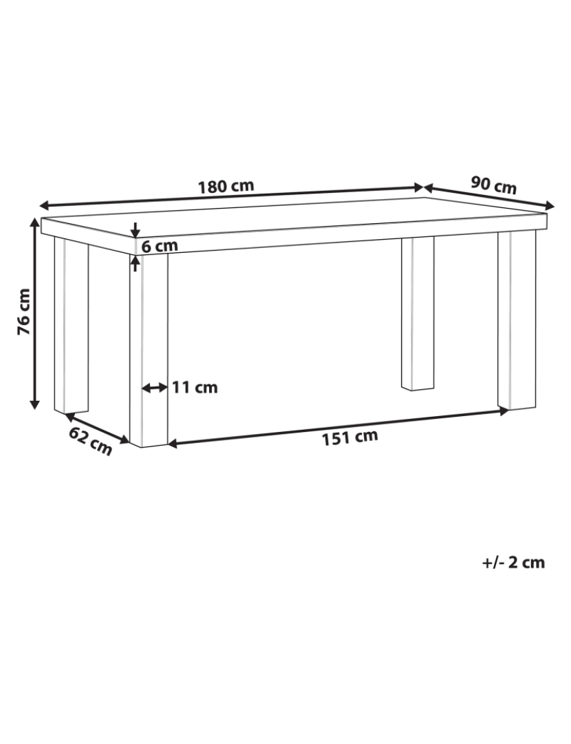 imagem de Mesa de jardim 180 x 90 cm Betão Cinzento TARANTO1