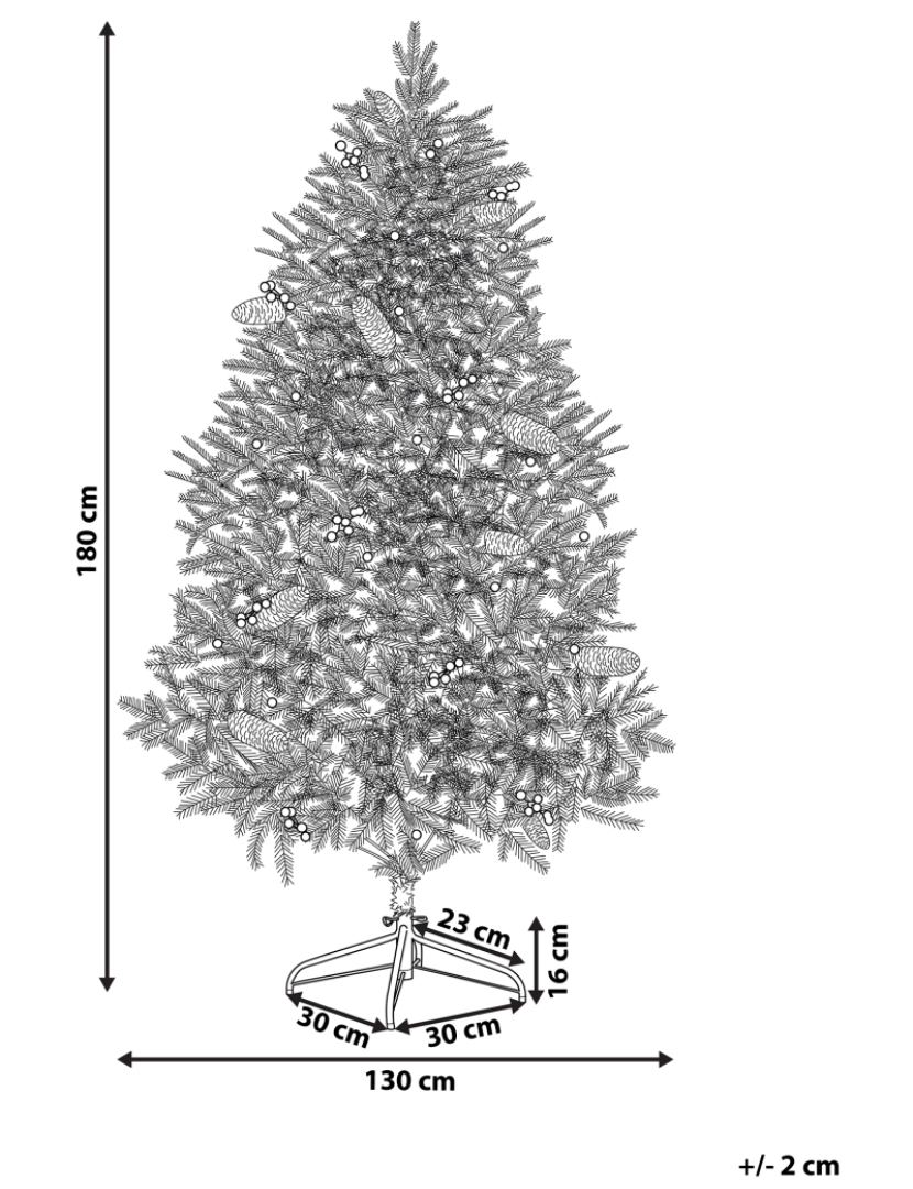 Beliani - Árvore de natal pré-Iluminada 180 cm verde JACINTO