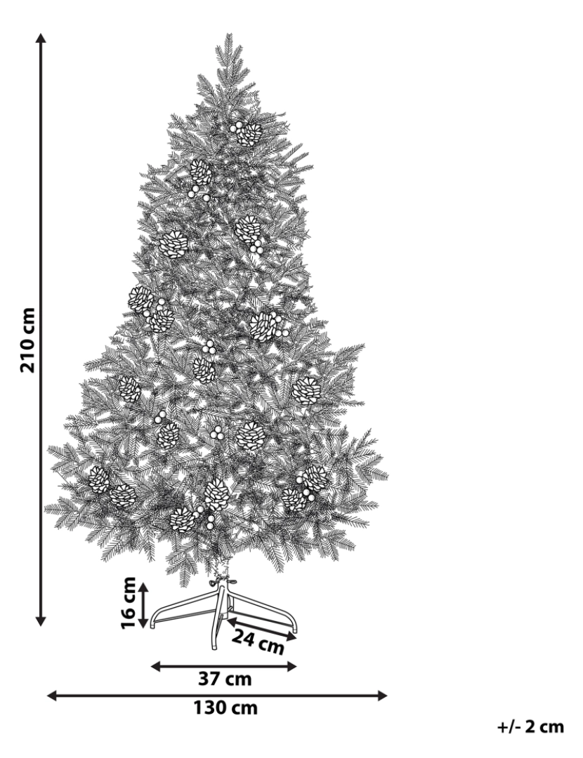 Beliani - Árvore de natal verde com efeito de neve 210 cm DENALI