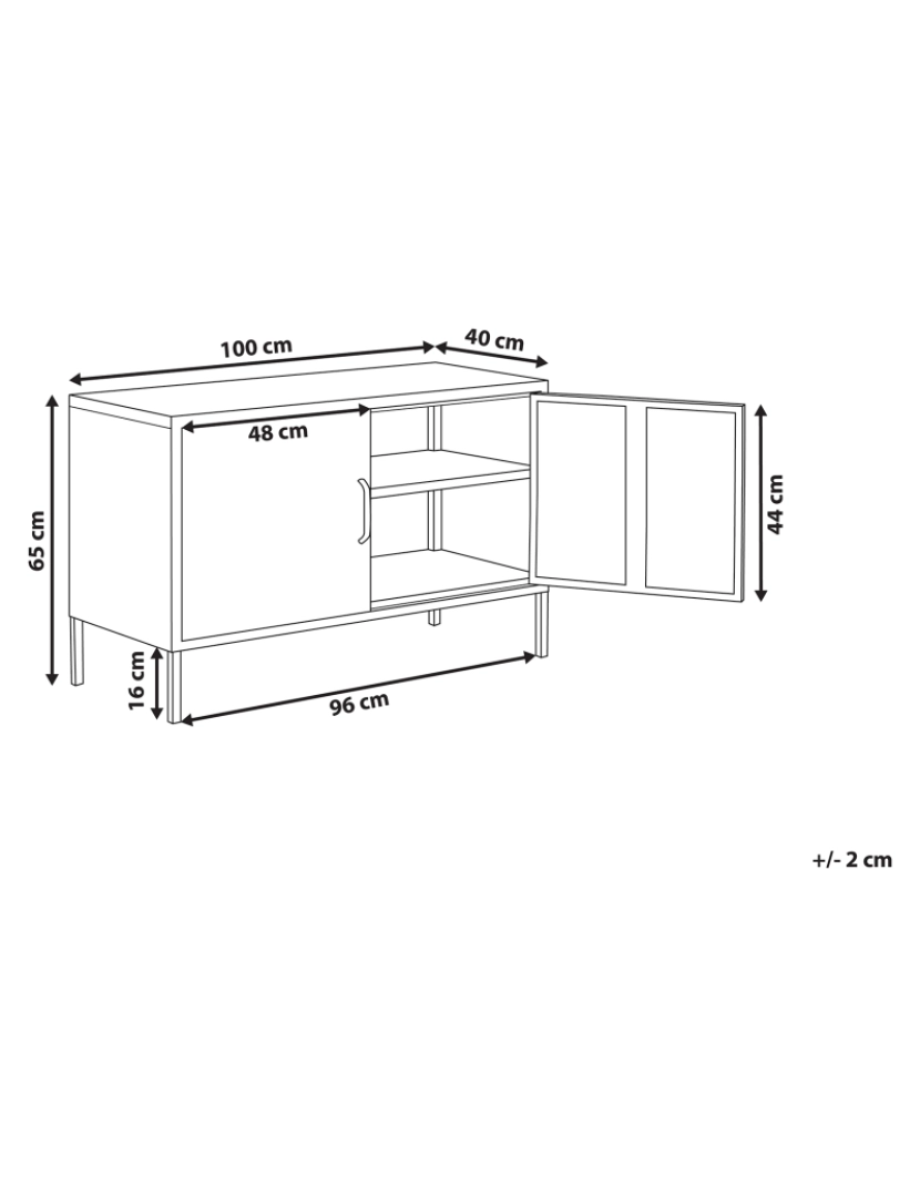 Beliani - Aparador com 2 portas de metal cinzento URIA