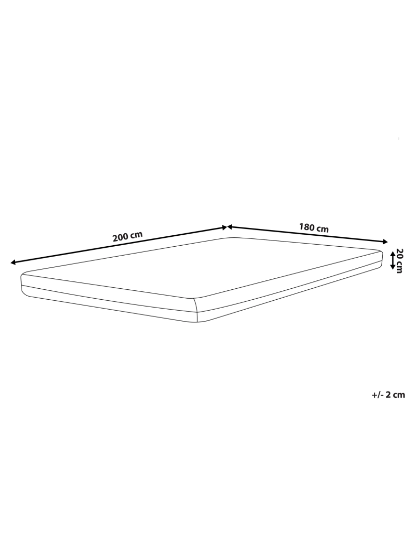 Beliani - Colchão de espuma com memória 180 x 200 cm Tamanhos Diversos