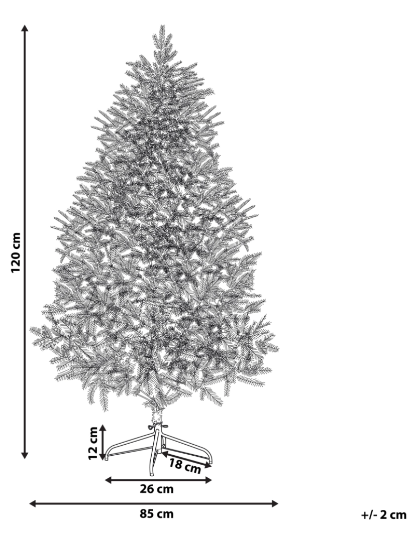 Beliani - Árvore de natal com efeito de neve branca 120 cm FORAKER