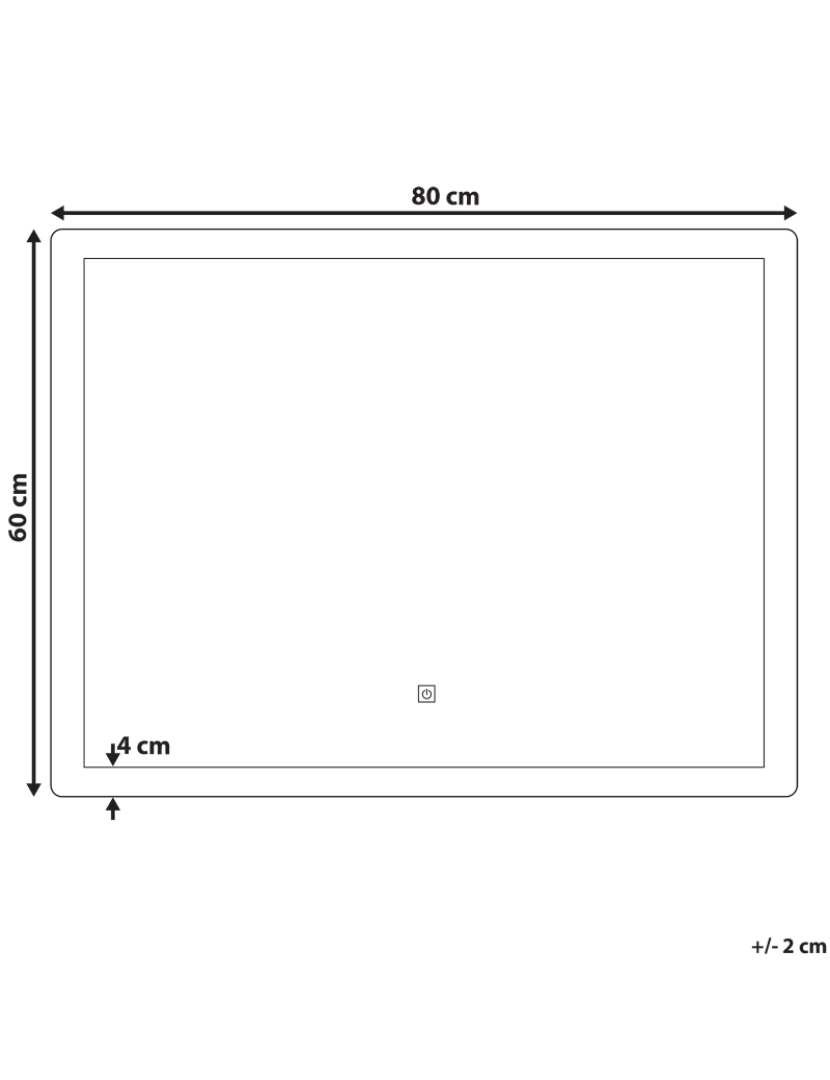 Beliani - Espelho de parede prateado com iluminação LED 60 x 80 cm CORROY