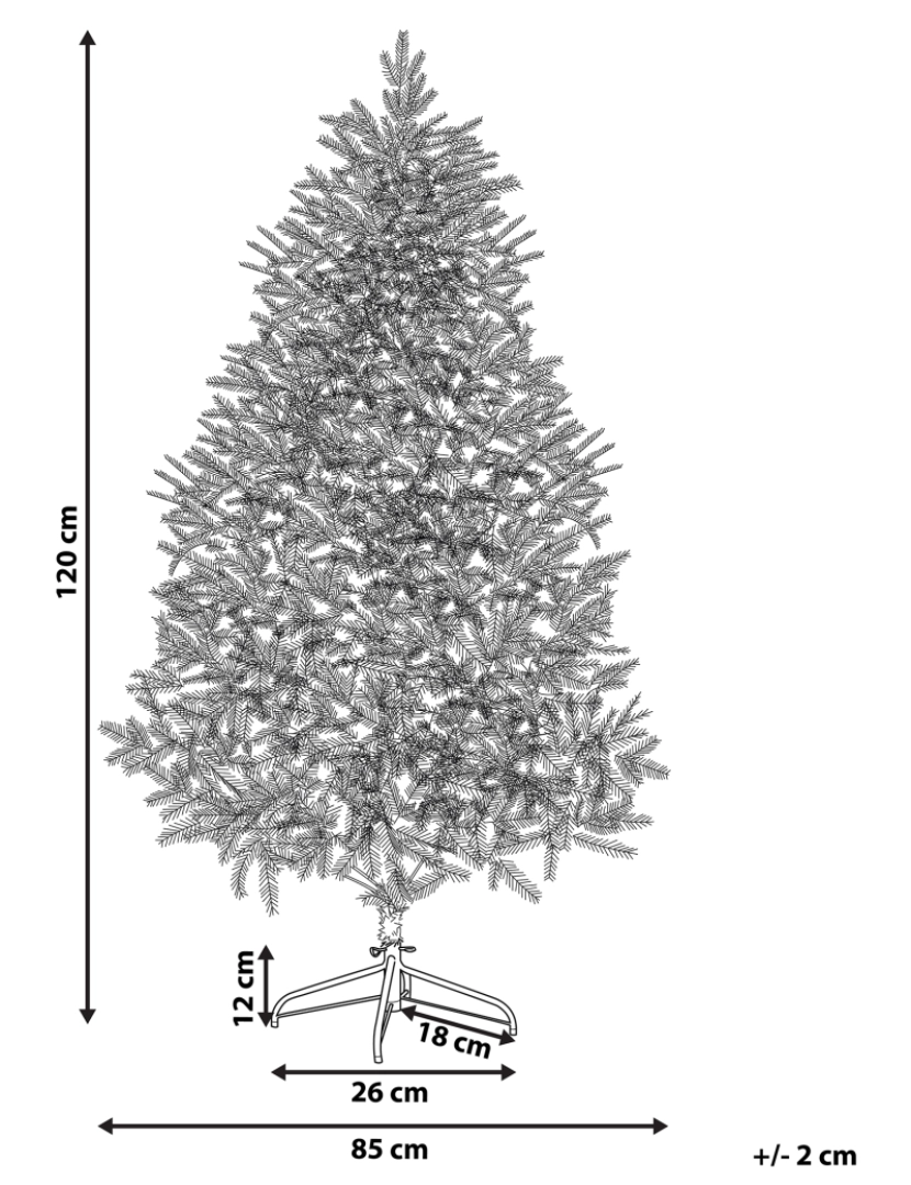 imagem de Árvore de natal com efeito de neve branca 120 cm BASSIE1