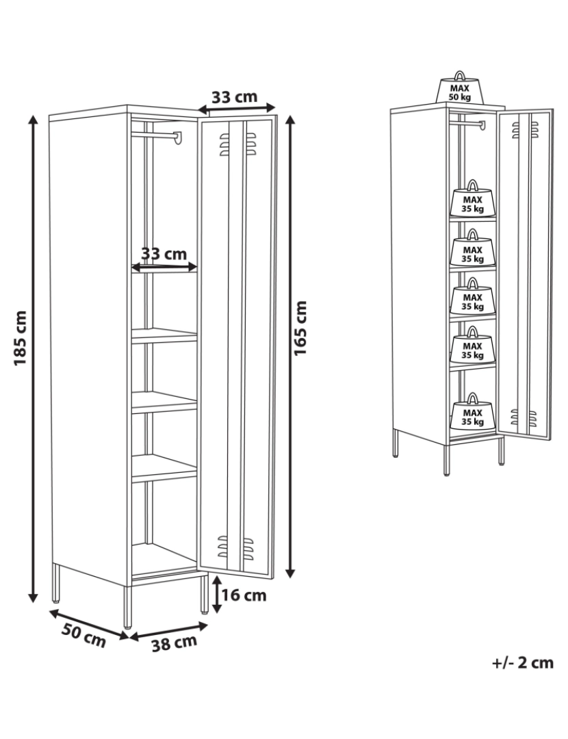 Beliani - Armário de metal verde claro 185 cm FROME