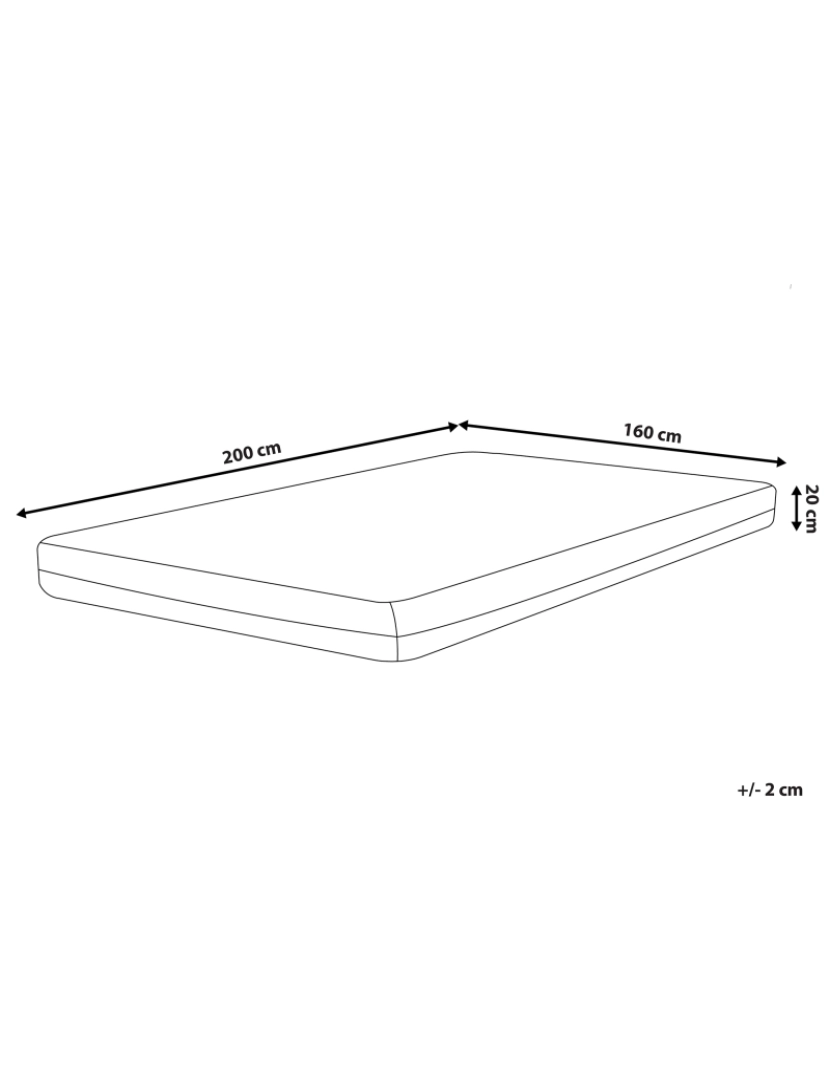 Beliani - Colchão de espuma com memória 160 x 200 cm Tamanhos Diversos