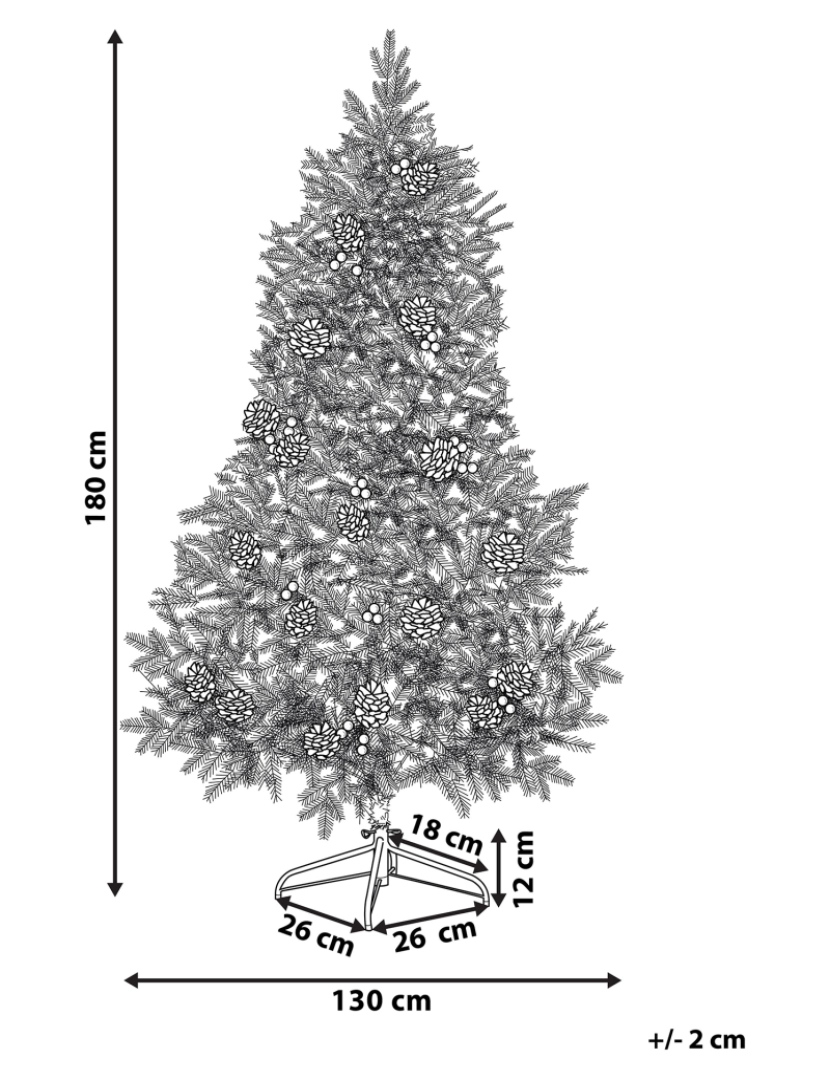 Beliani - Árvore de natal verde com efeito de neve 180 cm DENALI