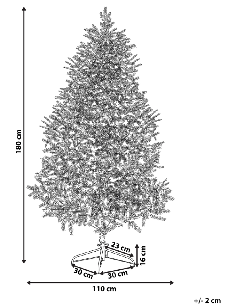 Beliani - Árvore de natal 180 cm verde LANGLEY