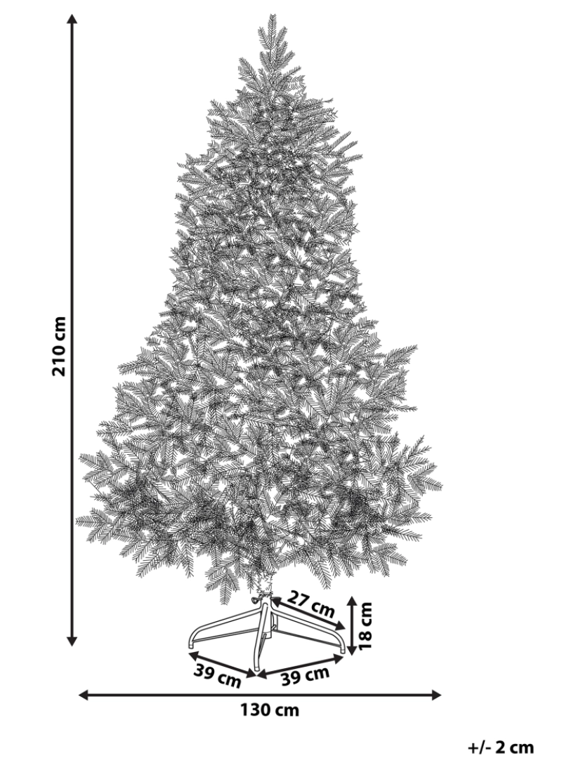 Beliani - Árvore de natal com efeito de neve 210 cm TOMICHI