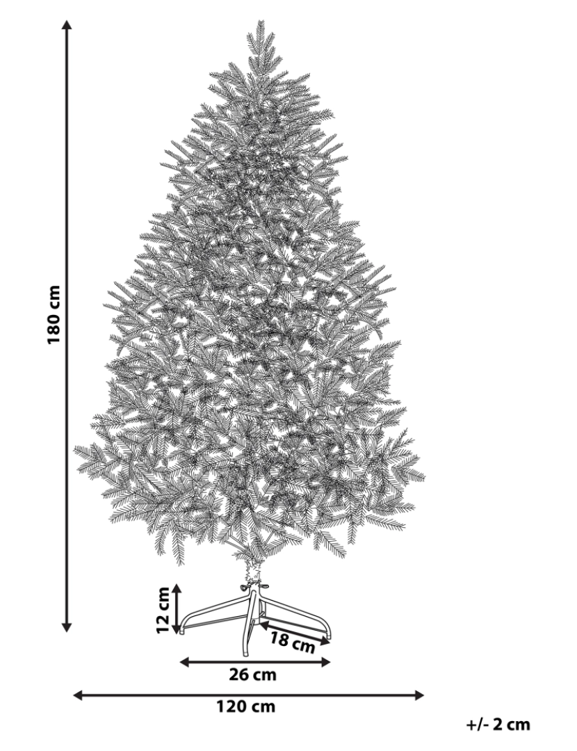 Beliani - Árvore de natal com efeito de neve branca 180 cm FORAKER