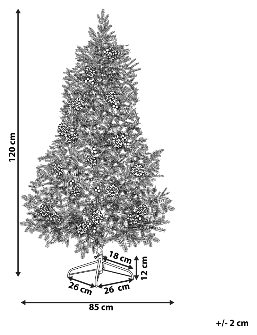 Beliani - Árvore de natal verde com efeito de neve 120 cm DENALI