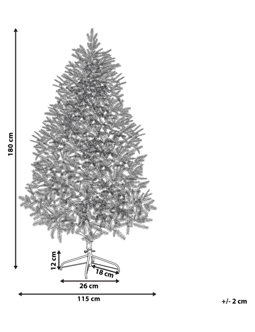 Beliani - Árvore de natal verde 180 cm HUXLEY