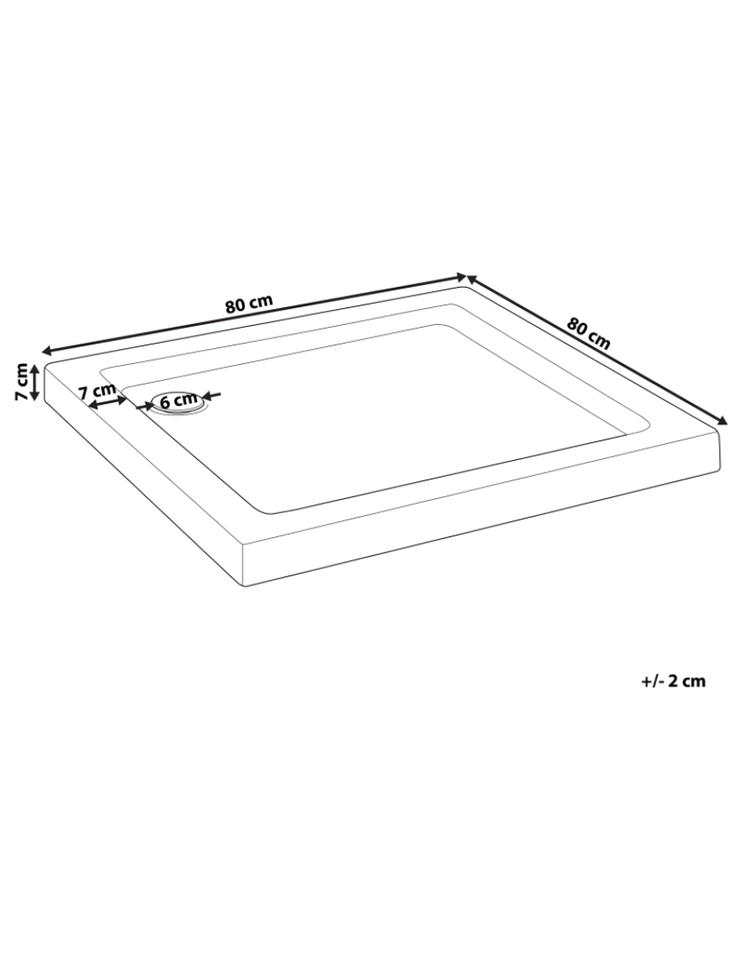 Beliani - Base de duche 80 x 80 x 7 cm Branco ESTELI