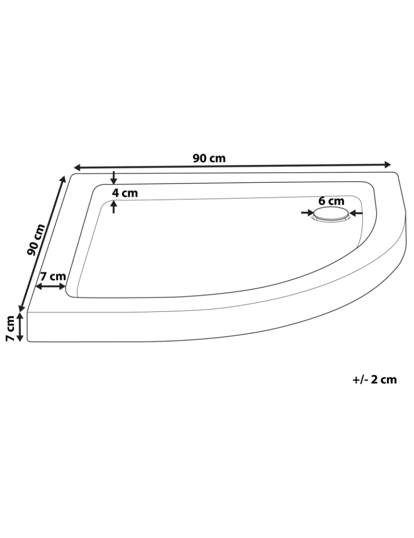 Beliani - Base de duche 90 x 90 x 7 cm Branco SIUNA