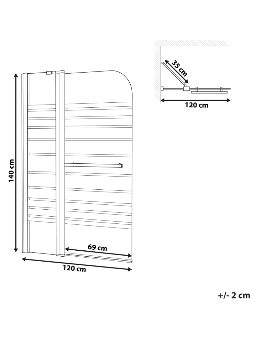 imagem de Painel de duche 140 x 120 cm Prateado TUAPI1