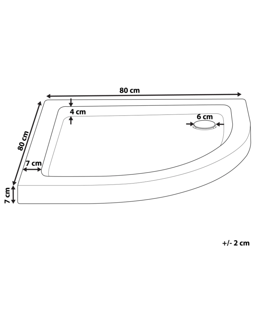 Beliani - Base de duche 80 x 80 x 7 cm Branco SIUNA