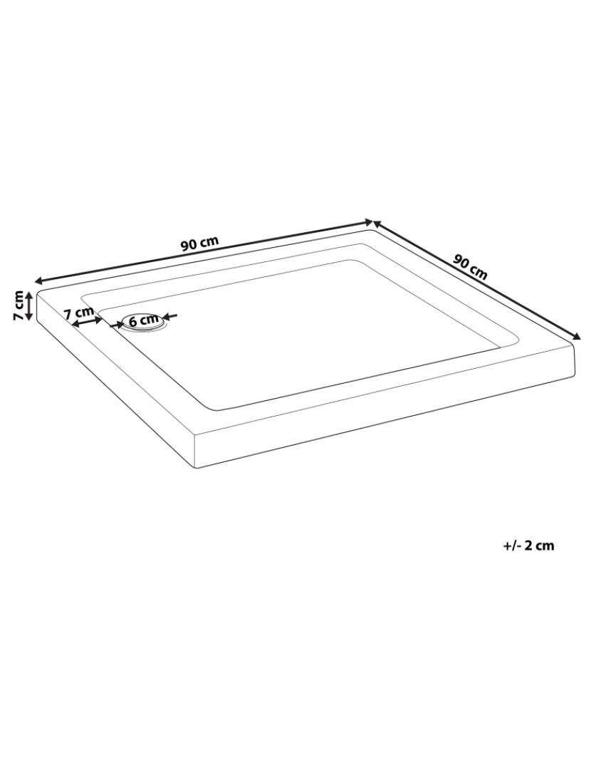 Beliani - Base de duche 90 x 90 x 7 cm Branco ESTELI