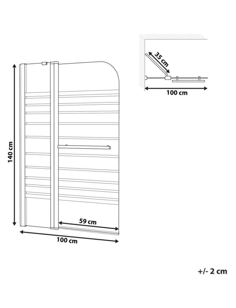 imagem de Painel de duche 140 x 100 cm Prateado TUAPI1