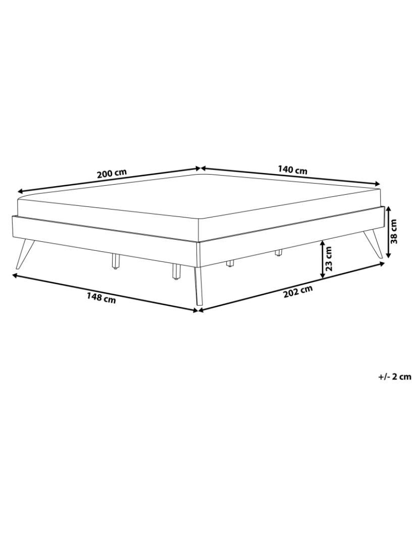 Beliani - Cama de casal castanho escuro 140 x 200 cm BERRIC