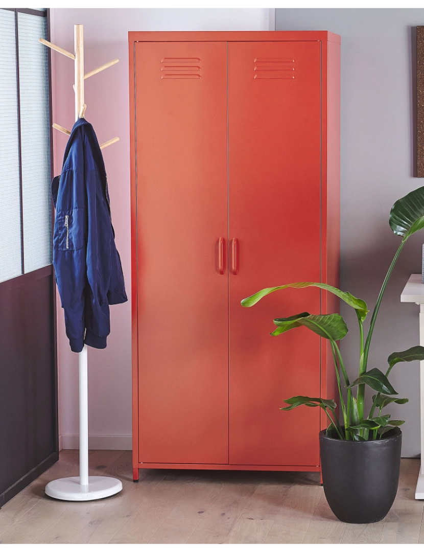 imagem de Armário de metal vermelho com 2 portas 171 cm VARNA2