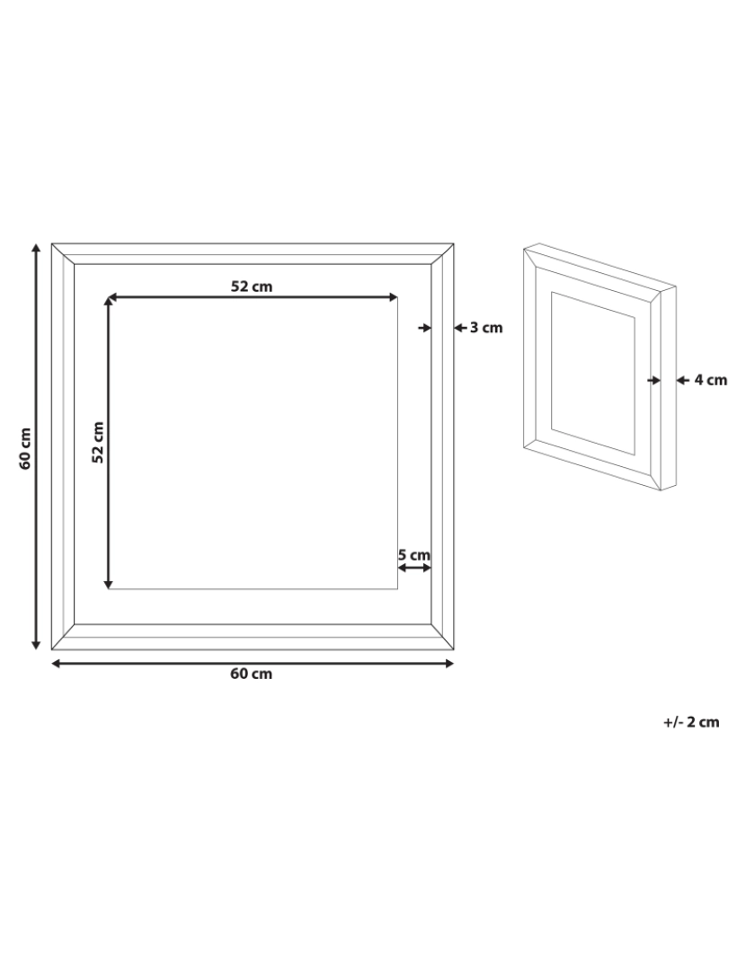 Beliani - Quadro com moldura 60 x 60 cm azul e cinzento BAGI