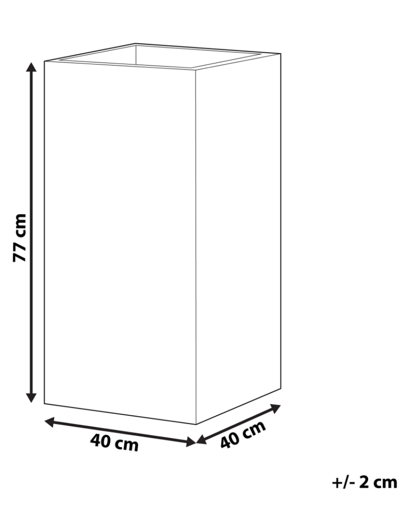 Beliani - Vaso para plantas em fibra de argila cinzenta 40 x 40 x 77 cm DION