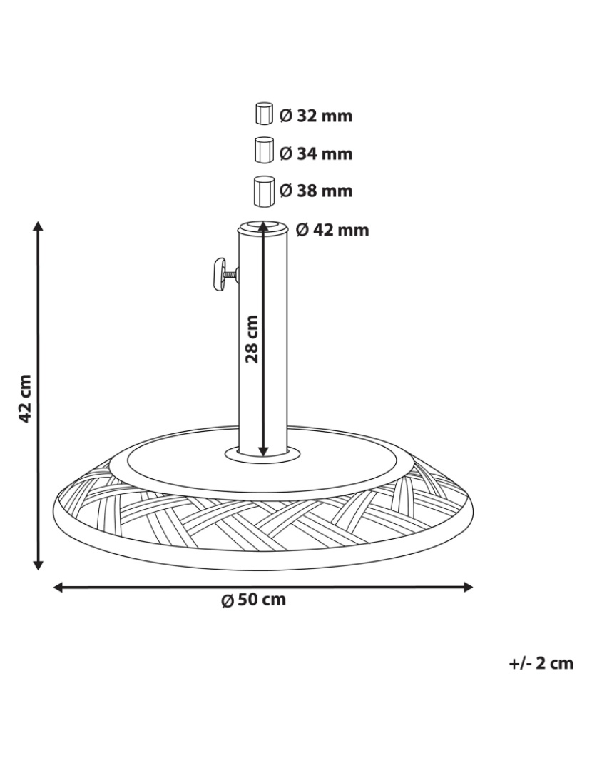 Beliani - Base de guarda-sol castanha ⌀ 50 cm CAPACI