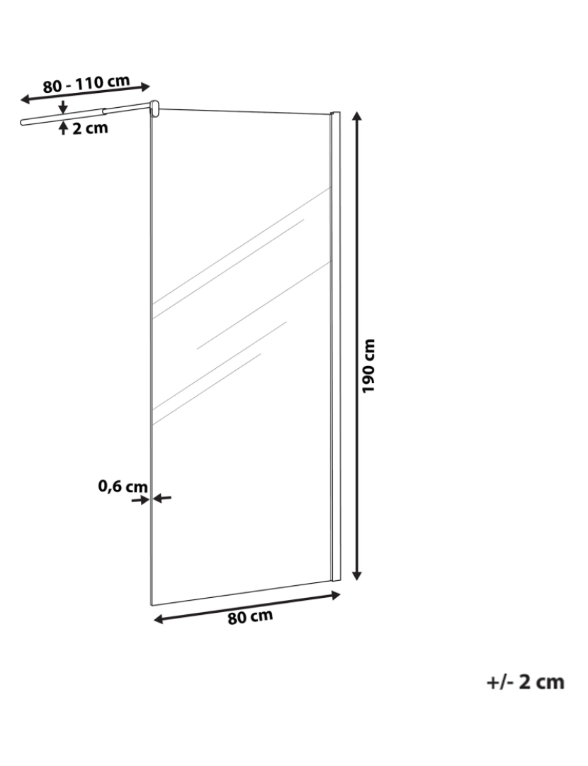 imagem de Painel de duche 80 x 190 cm Prateado AHAUS1